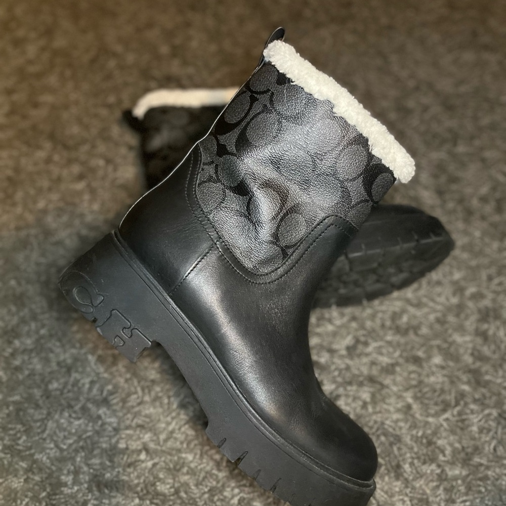 Coach Black Rain Boots with lining